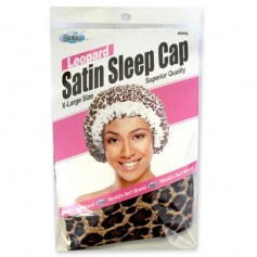 SATIN SLEEP CAP LEOPARD Night Cap 089L 