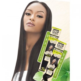 HARLEM weave clip extension CLIP ON HAIR SILKY STRAIGHT 18" (Brazilian)