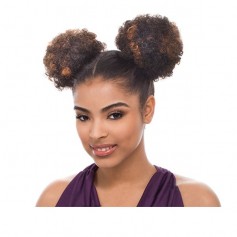 BLACK Synthetic hairpiece 2pcs AFRO PUFF 1 