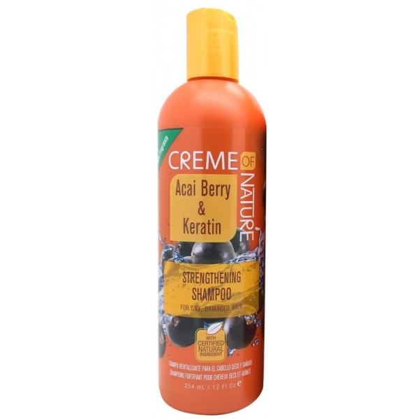 CREME OF NATURE Shampoing fortifiant BAIE D'ACAI & KERATINE 354ml