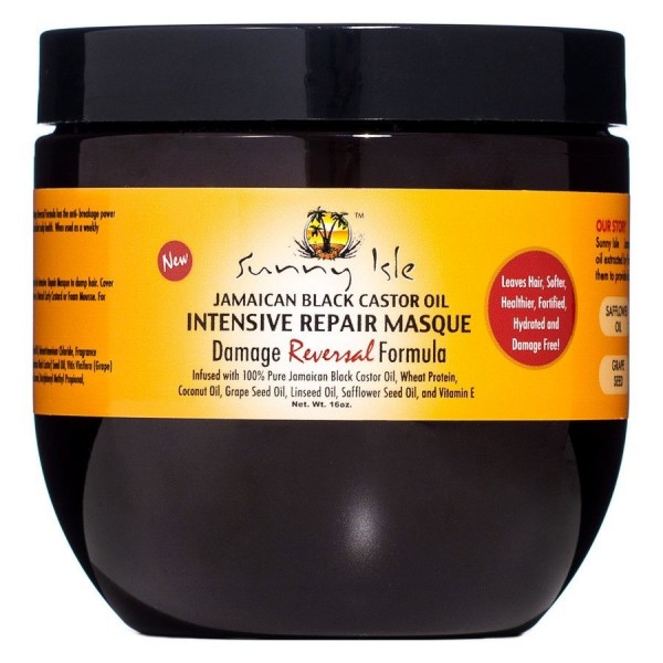SUNNY ISLE Masque réparateur HUILE DE RICIN NOIR 453g (Intensive Repair Masque)