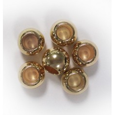 Gold round beads for braids & locks x6 