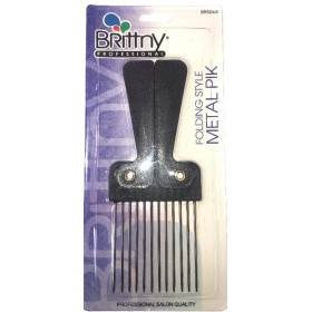 BRITTNY Foldable Afro Metallic Comb BR52006 (Folding Style Metal Pik)