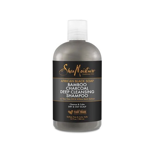 SHEA MOISTURE African Black Soap Shampoo BAMBOO COAL 384ml "Deep Cleansing