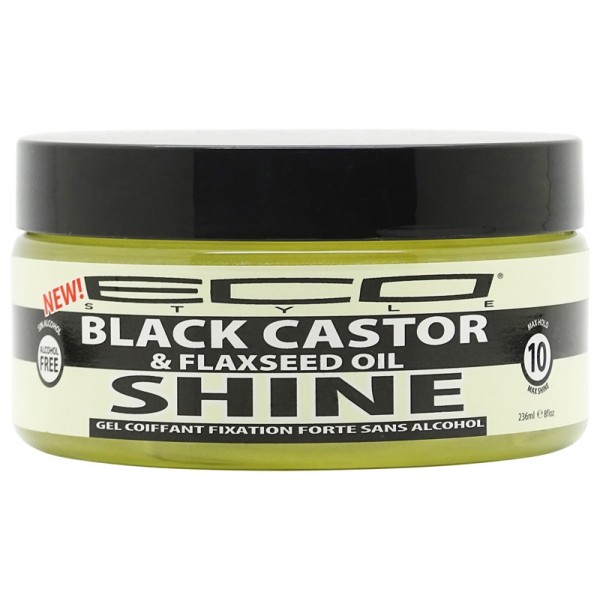 ECO STYLER Strong hold styling gel 236ml SHINE BLACK CASTOR and FLAXSEED OIL