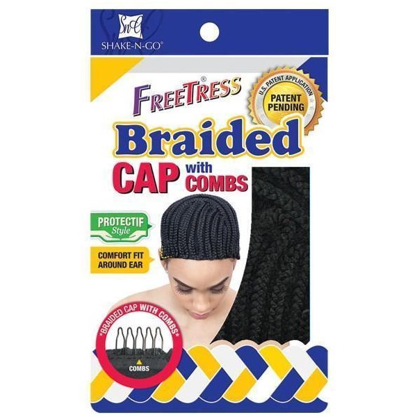 FREETRESS bonnet tressé pour tissage ou crochet BRAIDED CAP WITH COMBS