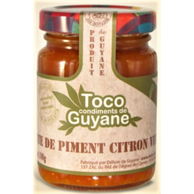 Délices de Guyane Guiana GREEN LEMON chilli pepper paste 100g TOCO