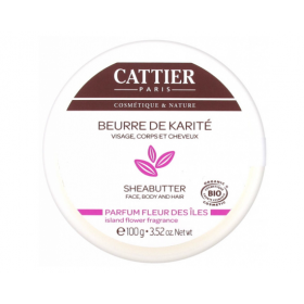 CATTIER PARIS Beurre de karité parfum FLEUR des îles BIO 100g