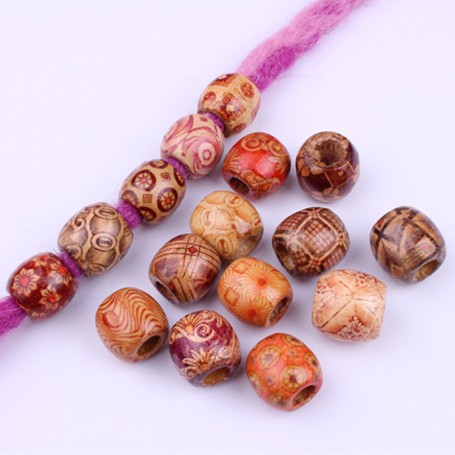 Perles en bois à motif 24pcs