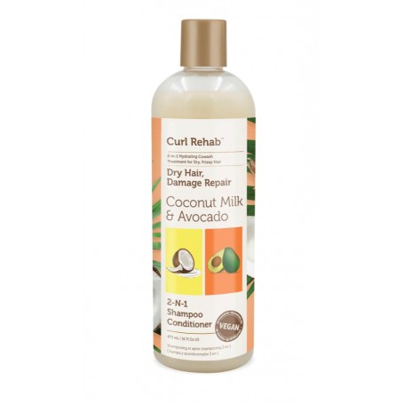 CURL REHAB Shampoing pour boucles hydratant & réparateur 2en1 473ml (Coco & Avocat)