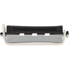 Short two-tone 16mm perm curlers x12 pcs (black-grey)
