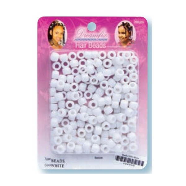 Plastic beads white x 200 