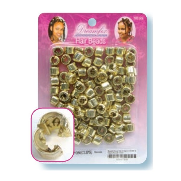 Plastic beads with gold clip x 200 