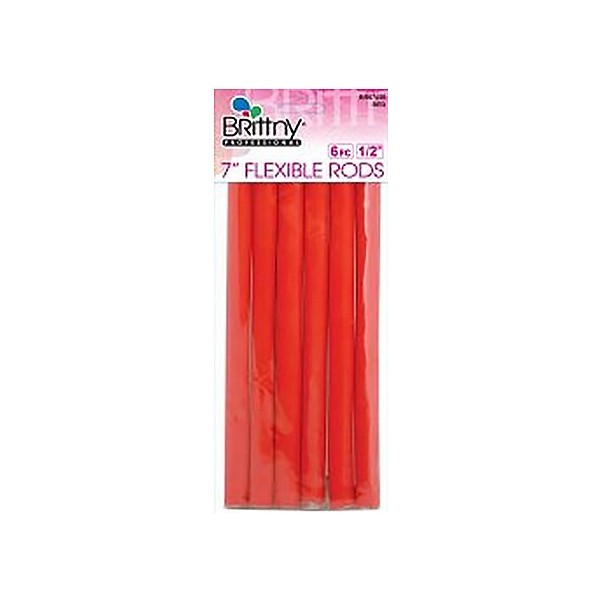 Brittny Bigoudis Flexi Rods 7" Red 12mm (x6) BR67555